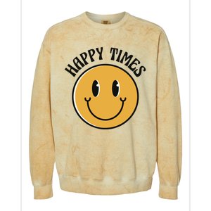 Smiley Face Happy Times Colorblast Crewneck Sweatshirt