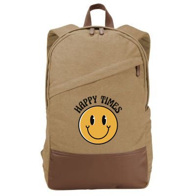 Smiley Face Happy Times Cotton Canvas Backpack