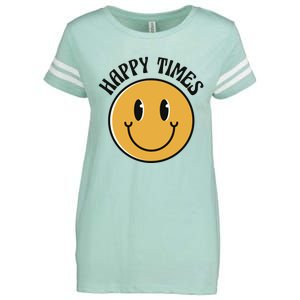 Smiley Face Happy Times Enza Ladies Jersey Football T-Shirt