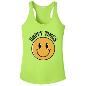 Smiley Face Happy Times Ladies PosiCharge Competitor Racerback Tank