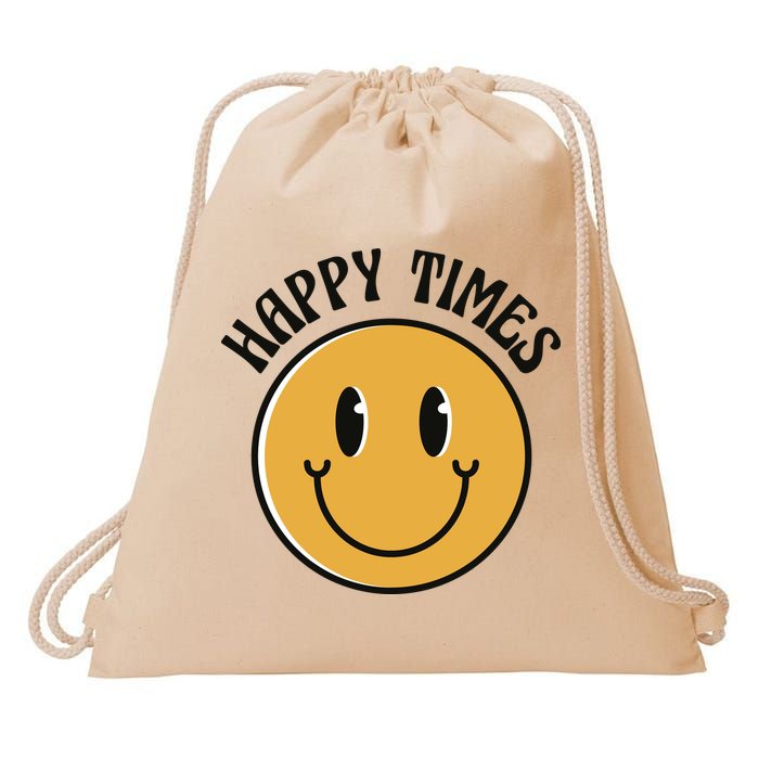 Smiley Face Happy Times Drawstring Bag