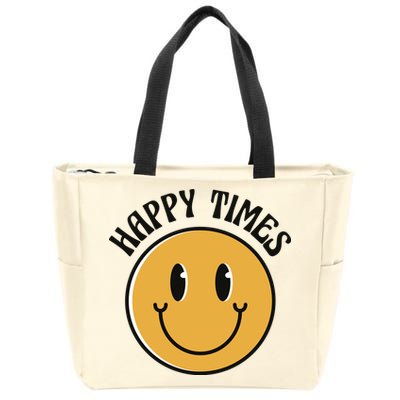 Smiley Face Happy Times Zip Tote Bag