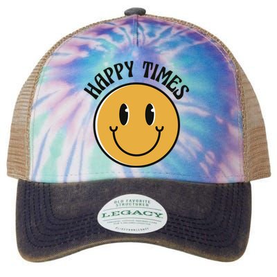 Smiley Face Happy Times Legacy Tie Dye Trucker Hat