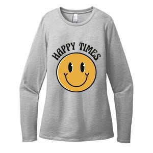 Smiley Face Happy Times Womens CVC Long Sleeve Shirt