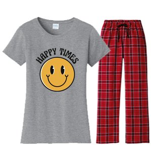 Smiley Face Happy Times Women's Flannel Pajama Set