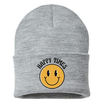 Smiley Face Happy Times Sustainable Knit Beanie