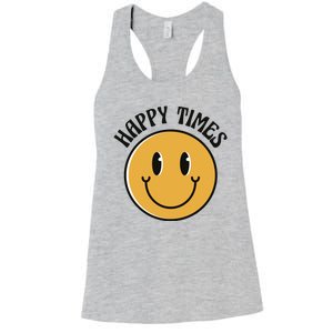 Smiley Face Happy Times Women's Racerback Tank