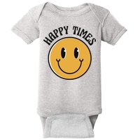 Smiley Face Happy Times Baby Bodysuit