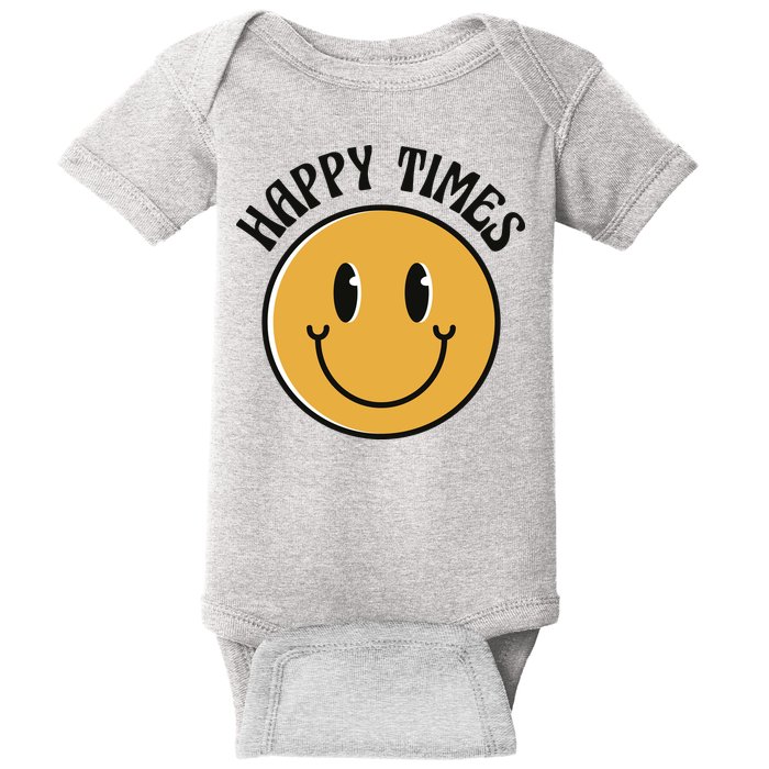 Smiley Face Happy Times Baby Bodysuit