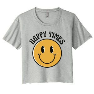 Smiley Face Happy Times Women's Crop Top Tee