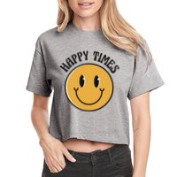 Smiley Face Happy Times Crop Top