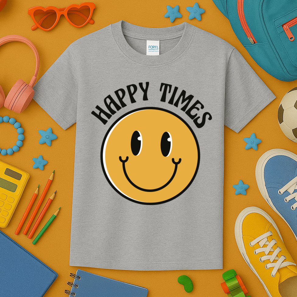 Smiley Face Happy Times Kids T-Shirt
