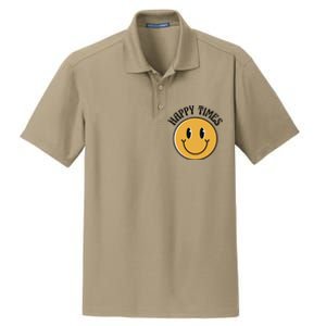 Smiley Face Happy Times Dry Zone Grid Polo