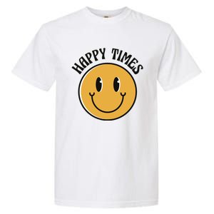 Smiley Face Happy Times Garment-Dyed Heavyweight T-Shirt