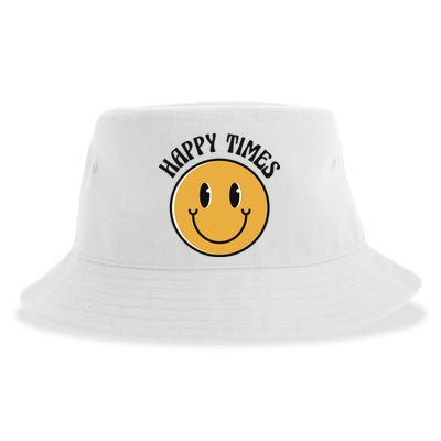 Smiley Face Happy Times Sustainable Bucket Hat