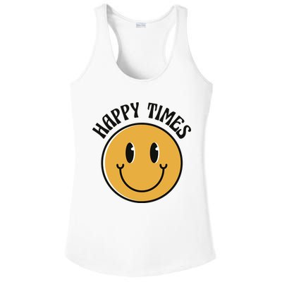 Smiley Face Happy Times Ladies PosiCharge Competitor Racerback Tank