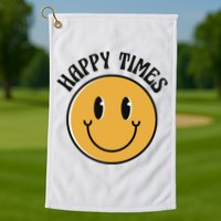 Smiley Face Happy Times Golf Towel