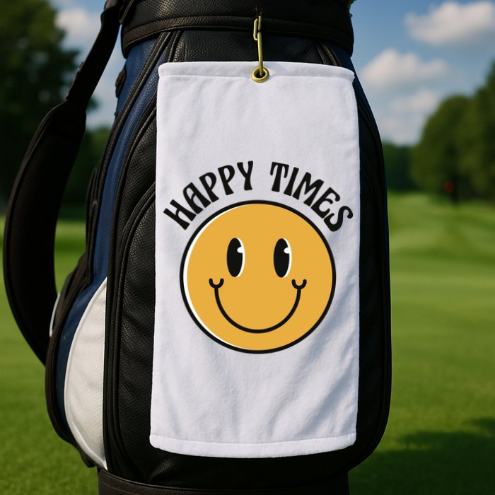 Smiley Face Happy Times Golf Towel