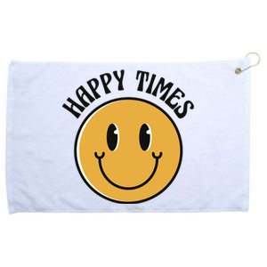 Smiley Face Happy Times Grommeted Golf Towel