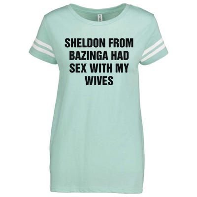 Sheldon From Had Sex With My Wives Enza Ladies Jersey Football T-Shirt