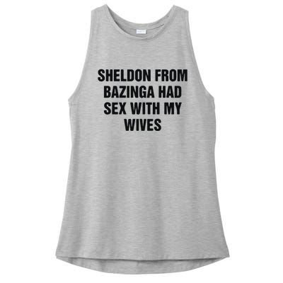 Sheldon From Had Sex With My Wives Ladies PosiCharge Tri-Blend Wicking Tank