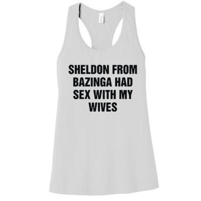 Sheldon From Had Sex With My Wives Women's Racerback Tank