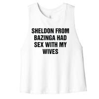 Sheldon From Had Sex With My Wives Women's Racerback Cropped Tank