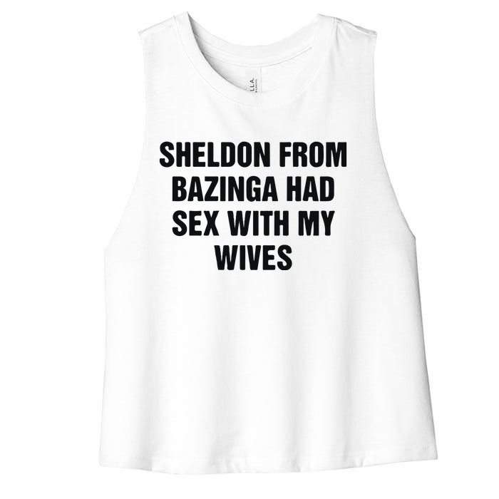 Sheldon From Had Sex With My Wives Women's Racerback Cropped Tank