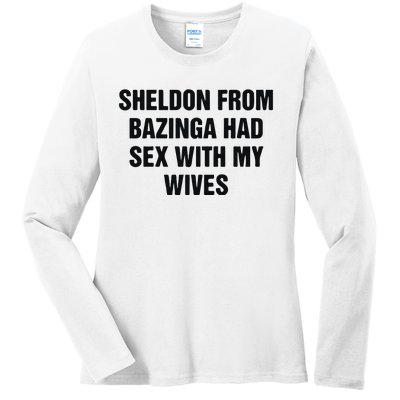 Sheldon From Had Sex With My Wives Ladies Long Sleeve Shirt