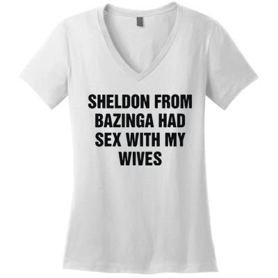 Sheldon From Had Sex With My Wives Women's V-Neck T-Shirt