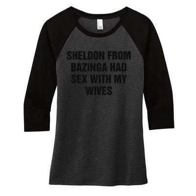 Sheldon From Had Sex With My Wives Women's Tri-Blend 3/4-Sleeve Raglan Shirt