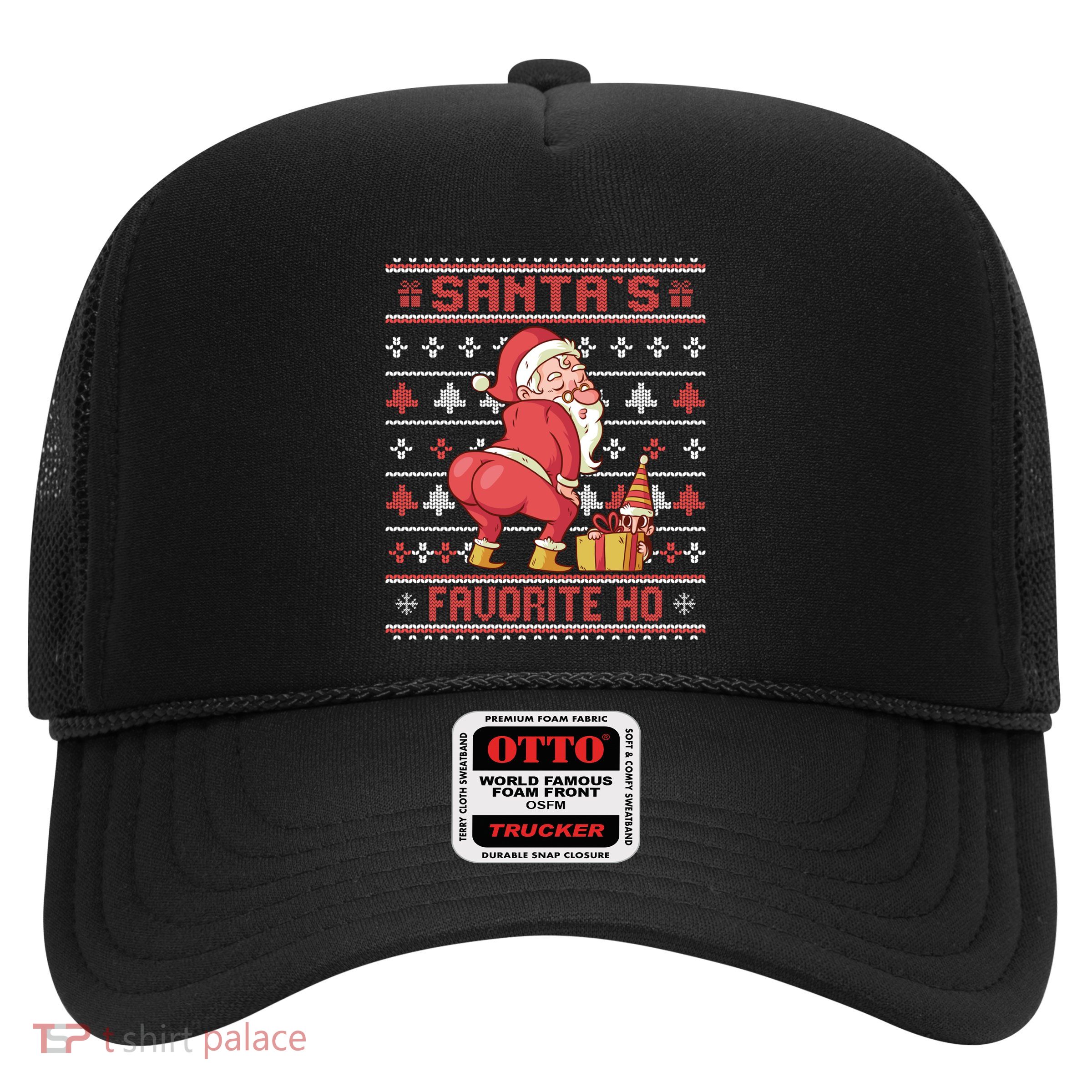 SantaS Favorite Ho Twerking Santa Offensive Ugly Sweater Gift Trucker Hat