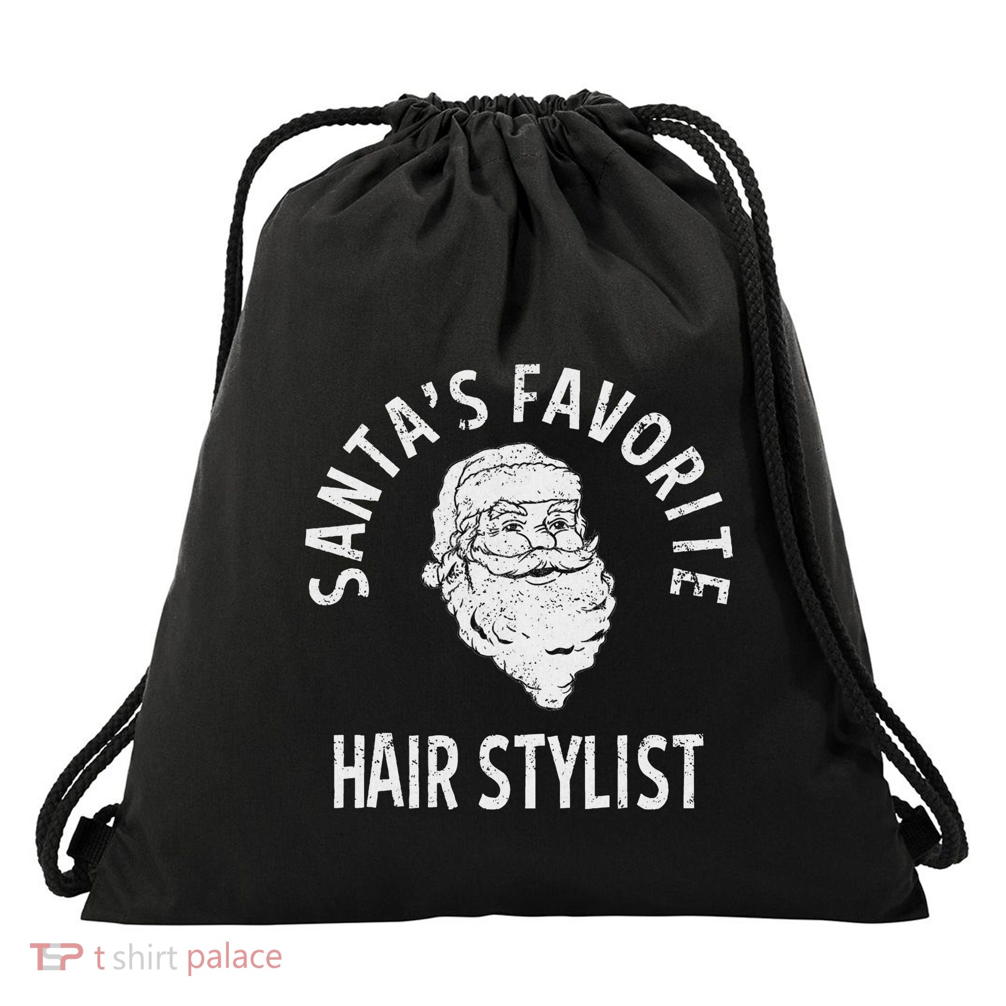 SantaS Favorite Hair Stylist Christmas Drawstring Bag