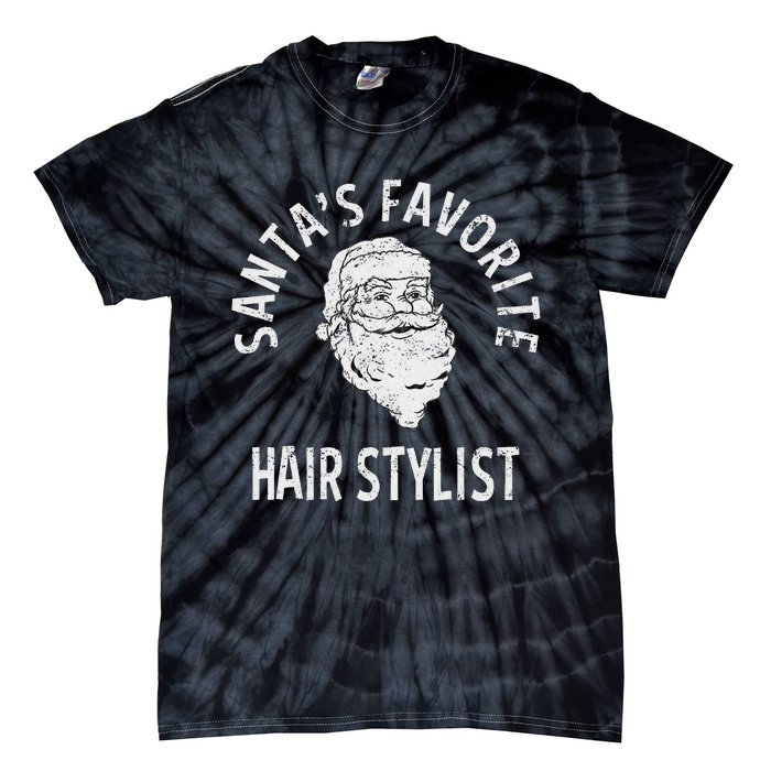 SantaS Favorite Hair Stylist Christmas Tie-Dye T-Shirt