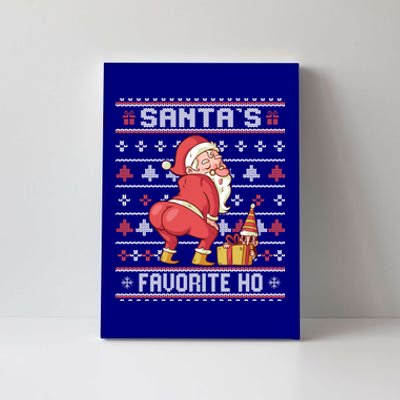 SantaS Favorite Ho Twerking Santa Offensive Ugly Sweater Cute Gift Canvas