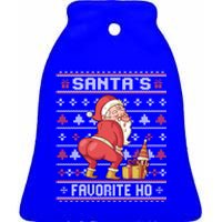 SantaS Favorite Ho Twerking Santa Offensive Ugly Sweater Cute Gift Ceramic Bell Ornament