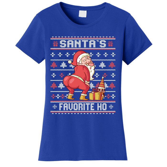 SantaS Favorite Ho Twerking Santa Offensive Ugly Sweater Cute Gift Women's T-Shirt