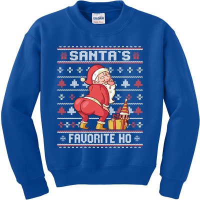 SantaS Favorite Ho Twerking Santa Offensive Ugly Sweater Cute Gift Kids Sweatshirt