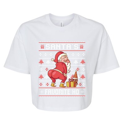 SantaS Favorite Ho Twerking Santa Offensive Ugly Sweater Cute Gift Bella+Canvas Jersey Crop Tee