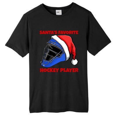 Santas Favorite Hockey Player Funny Hockey Game Gift Tall Fusion ChromaSoft Performance T-Shirt