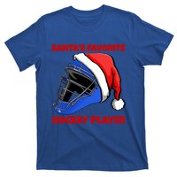 Santas Favorite Hockey Player Funny Hockey Game Gift T-Shirt