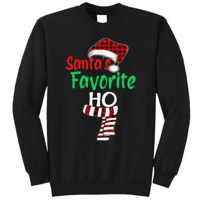 Santa's Favorite Ho Funny Christmas Santa Red Plaid Claus Sweatshirt