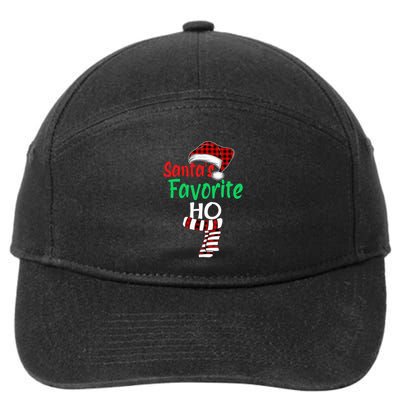 Santa's Favorite Ho Funny Christmas Santa Red Plaid Claus 7-Panel Snapback Hat