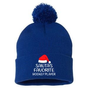 Santas Favorite Hockey Player Matching Family Xmas Cool Gift Pom Pom 12in Knit Beanie