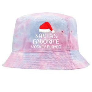 Santas Favorite Hockey Player Matching Family Xmas Cool Gift Tie-Dyed Bucket Hat