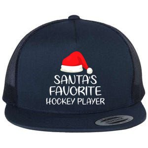 Santas Favorite Hockey Player Matching Family Xmas Cool Gift Flat Bill Trucker Hat