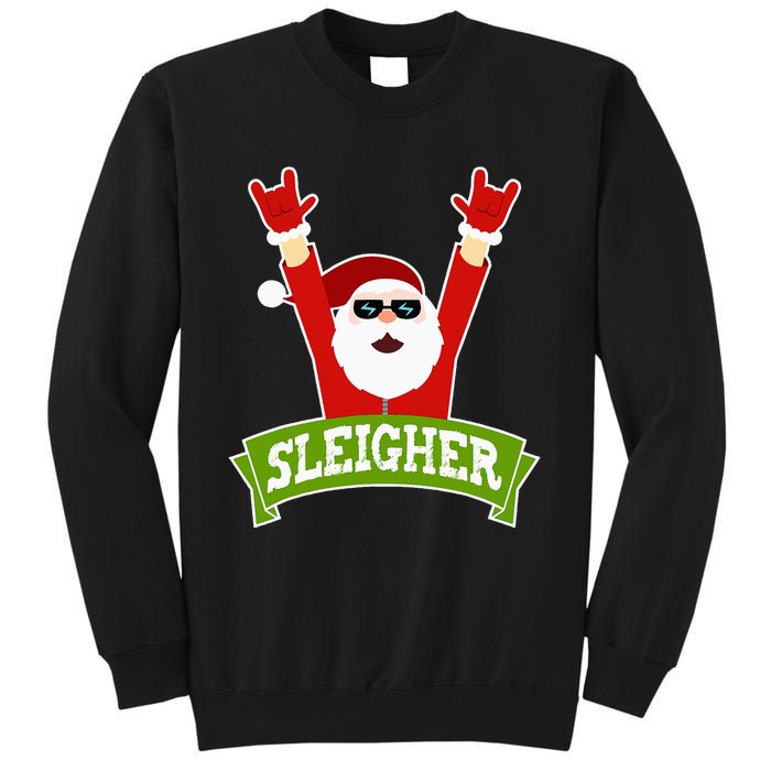 Sleigher Funny Heavy Metal Music Santa Christmas Tall Sweatshirt