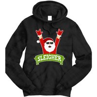 Sleigher Funny Heavy Metal Music Santa Christmas Tie Dye Hoodie