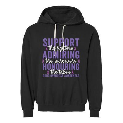 Support Fighters Honouring Taken Drug Overdose Awareness Garment-Dyed Fleece Hoodie