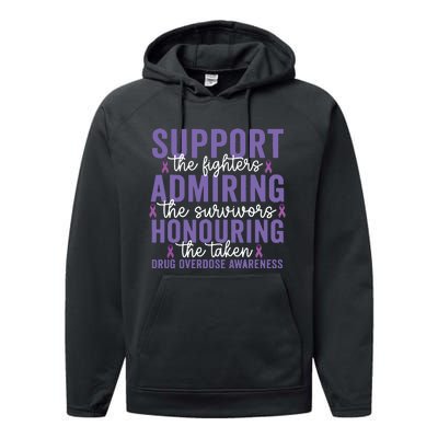 Support Fighters Honouring Taken Drug Overdose Awareness Performance Fleece Hoodie